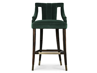 Барный стул с обитой спинкой из бархата BRABBU Cayo фабрика BRABBU из Италии