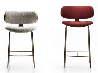 Барный стул с обитой спинкой из ткани и металла Black Tie Natalia Stool NAT68, NAT78 Барный стул с обитой спинкой из ткани и металла Black Tie Natalia Stool NAT68, NAT78 фабрика Black Tie из Италии