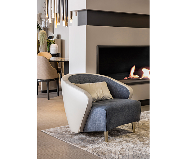 Кресло с подлокотниками из ткани BIZZOTTO ITALIA Wave 6061 фабрика Bizzotto Italia из Италии. Фото №5