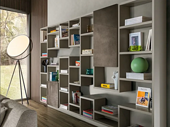 Секционный книжный шкаф из материала 30 мм LAGO 0912 фабрика LAGO из Италии