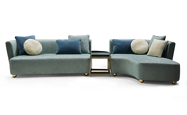 Секционный диван с мягкой спинкой слева из ткани MARIONI BAIA I0251 фабрика MARIONI из Италии. Фото №5