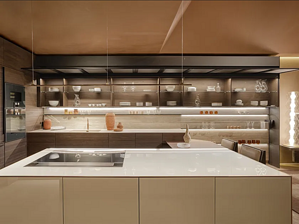 Настенный кухонный модуль из дерева VALCUCINE Vela фабрика VALCUCINE из Италии. Фото №1