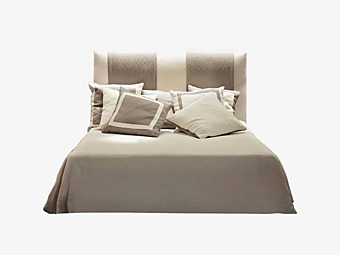 Двуспальная кровать с обитой спинкой из ткани Terra D'Ombra Softhouse фабрика SOFTHOUSE из Италии