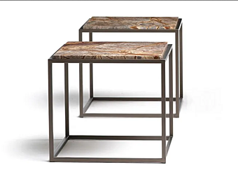 Кофейный столик квадратной формы из мрамора Rain Forest Mussi Silhouette фабрика MUSSI из Италии