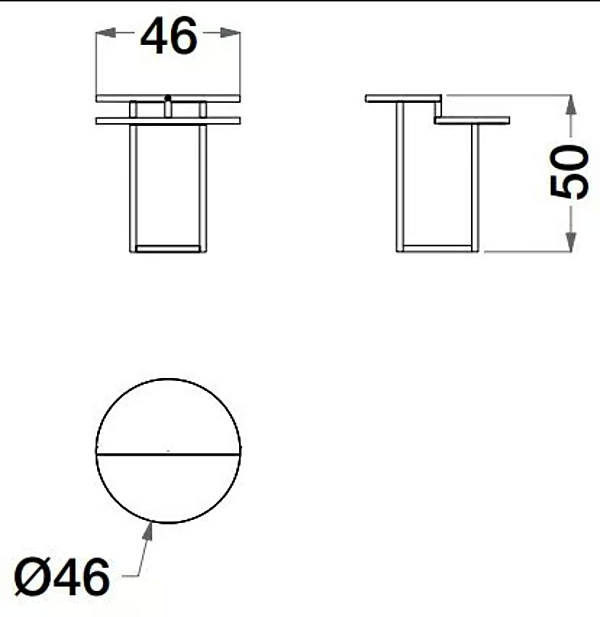 Боковой столик из фанеры и металла Sesto Senso CPRN HOMOOD S564 фабрика CPRN HOMOOD из Италии. Фото №2