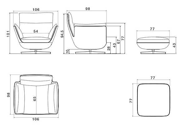 Кресло TWILS Biggie 349CPPN 106 фабрика TWILS (VENETA CUSCINI) из Италии. Фото №6