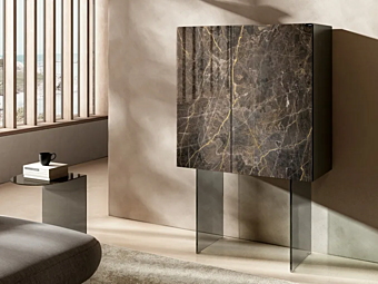 Стеклянный высокий буфет LAGO  36E8 Glass 1354 фабрика LAGO из Италии