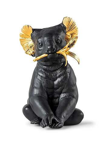 Скульптура LLADRO Koala Sculpture. Black-gold. Limited Edition фабрика LLADRO из Италии