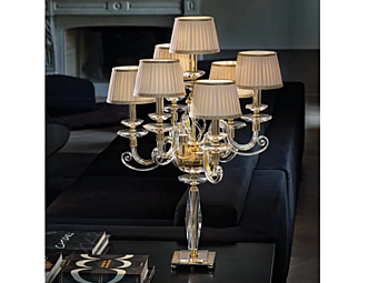 Настольная лампа классического стиля Alicante F6 1L с абажуром Euroluce Lampadari фабрика EUROLUCE LAMPADARi из Италии