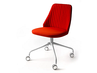 Кресло с обивкой из ткани и колесиками BROSS SW544092 1542 фабрика BROSS из Италии