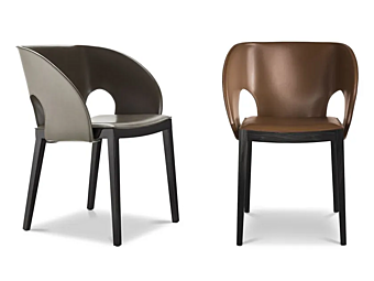 Кресло с подлокотниками из кожи  i 4 Mariani Voile фабрика i 4 Mariani из Италии