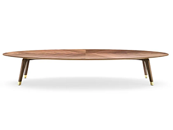 Низкий овальный кофейный стол из ореха Black Tie Milton MILW22 фабрика Black Tie из Италии