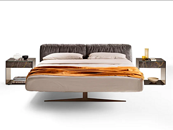 Двуспальная кровать с обитой спинкой из ткани LAGO Steel Soft 1762 1762 фабрика LAGO из Италии