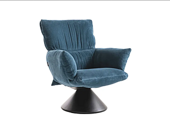 Кресло с вращающимся механизмом и конусным основанием из ткани Cappellini Lud O Lounge LU_2 Кресло с вращающимся механизмом и конусным основанием из ткани Cappellini Lud O Lounge LU_2 фабрика Cappellini из Италии