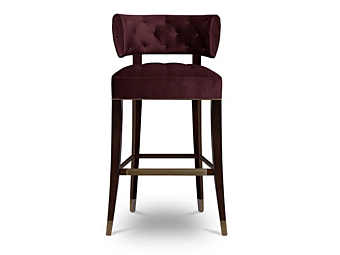 Барный стул с обитой спинкой из бархата BRABBU Zulu Stool фабрика BRABBU из Италии