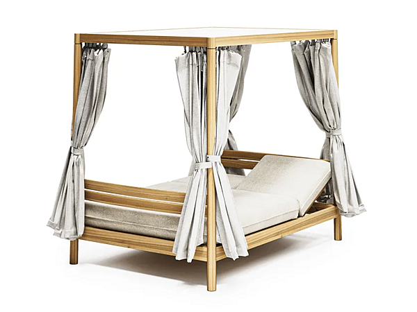 Деревянная кровать с навесом для сада Atmosphera Apache PF.OUT.APA.DYB+PF.OUT.CXAPA.DYB фабрика ATMOSPHERA из Италии. Фото №1