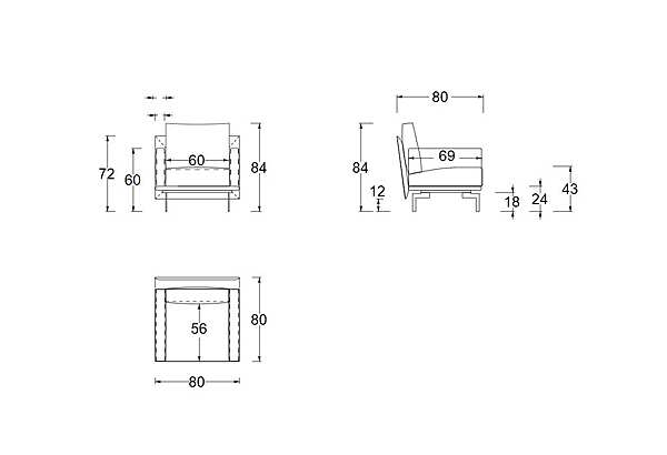 Кресло TWILS Etan 34RCPPN фабрика TWILS (VENETA CUSCINI) из Италии. Фото №5