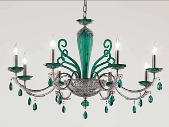 Подвесная люстра из хрусталя с кристаллами Swarovski макраме Euroluce Lampadari L8 фабрика EUROLUCE LAMPADARi из Италии