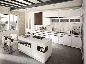 Кухня с островом и интегрированными ручками из материала ASTER CUCINE Timeline Кухня с островом и интегрированными ручками из материала ASTER CUCINE Timeline фабрика Aster Cucine из Италии