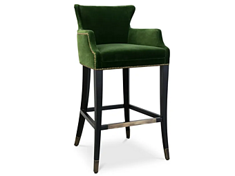 Барный стул с бархатной обивкой и подлокотниками BRABBU Dukono фабрика BRABBU из Италии