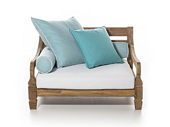 Кресло с подлокотниками из тика с обитой спинкой Gervasoni Jeko 01 фабрика Gervasoni из Италии