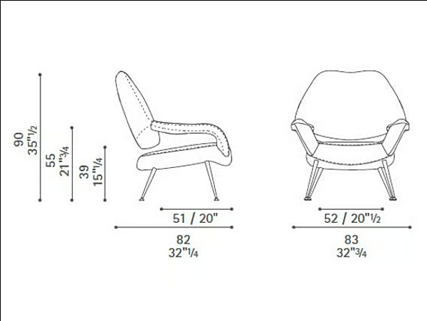 Кресло с подлокотниками из ткани DU 55 POLTRONA FRAU Du 55 фабрика POLTRONA FRAU из Италии. Фото №5