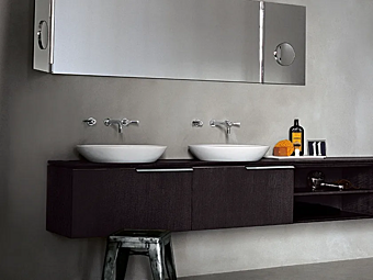 Полуинкрустированный овальный умывальник из материала Cristalplant AGAPE SPOON фабрика Agape из Италии