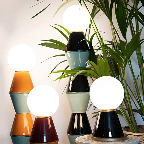 Светильник настольный из керамики с LED подсветкой PALM большого размера MARIONI 02966G фабрика MARIONI из Италии. Фото №6