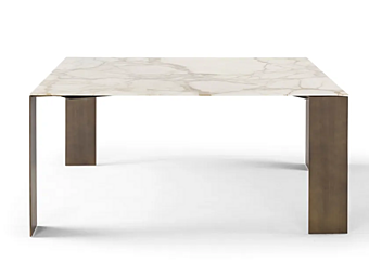 Квадратный стол из мрамора с металлическим основанием AMURA Exilis AM092.T480 фабрика AMURA из Италии