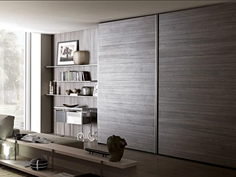 Секционный шкаф с плоскими дверями из дерева MISURAEMME Tecno фабрика MisuraEmme из Италии