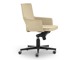 Кресло с вращающейся спинкой из кожаной обивки с колесиками I 4 Mariani SHU фабрика i 4 Mariani из Италии