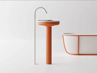 Напольная раковина круглой формы из нержавеющей стали AGAPE Undici Inox фабрика Agape из Италии