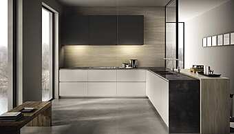 Кухня с островом без ручек из материала ASTER CUCINE Contempora 4 фабрика Aster Cucine из Италии