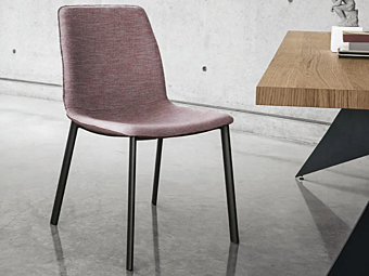 Кресло с обитой спинкой из ткани и металлическим каркасом SEDIT TWIST TWIMET фабрика SEDIT из Италии