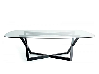 Овальный стол из дуба с кристальной столешницей BROSS Bridget 3027 фабрика BROSS из Италии