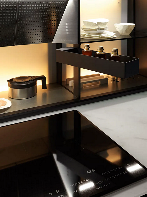 Стеклянная встроенная кухня VALCUCINE Vitrum 2 фабрика VALCUCINE из Италии. Фото №9