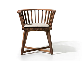 Кресло с подлокотниками из дерева серое Gervasoni  24 фабрика Gervasoni из Италии