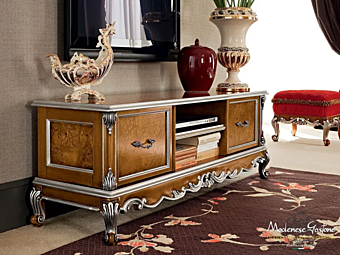ТВ тумба из массива дерева с полками MODENESE GASTONE 12111 фабрика MODENESE GASTONE из Италии