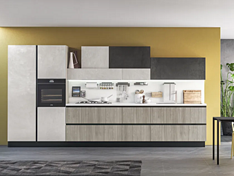 Линейная кухня с фасадами из МДФ LUBE CUCINE Plus Neck 2 фабрика LUBE CUCINE из Италии