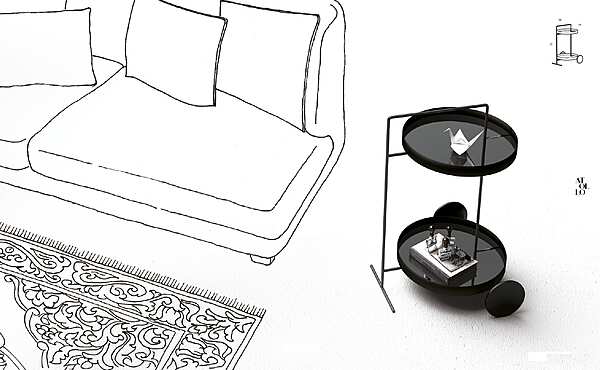Сервировочный столик MINOTTI "Atollo" фабрика Minotti из Италии. Фото №3