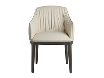 Кресло с обивкой из кожи и подлокотниками POTOCCO Blossom 840/P фабрика POTOCCO из Италии