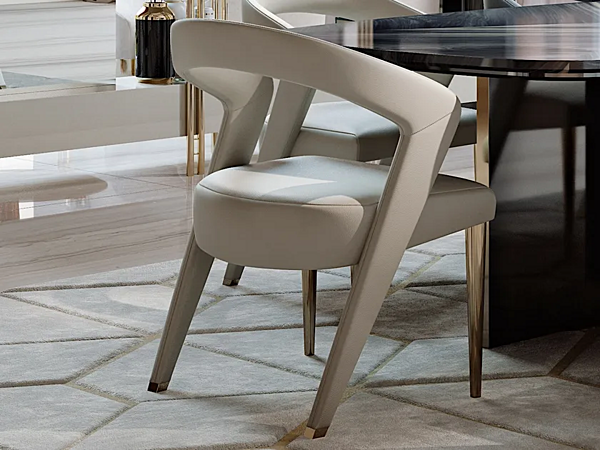 Кресло с обивкой из кожи и подлокотниками BIZZOTTO ITALIA Wave 6060 фабрика Bizzotto Italia из Италии. Фото №2