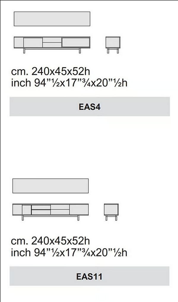 Буфет из дерева с дверцами Cappellini Easy EAS4 фабрика Cappellini из Италии. Фото №5