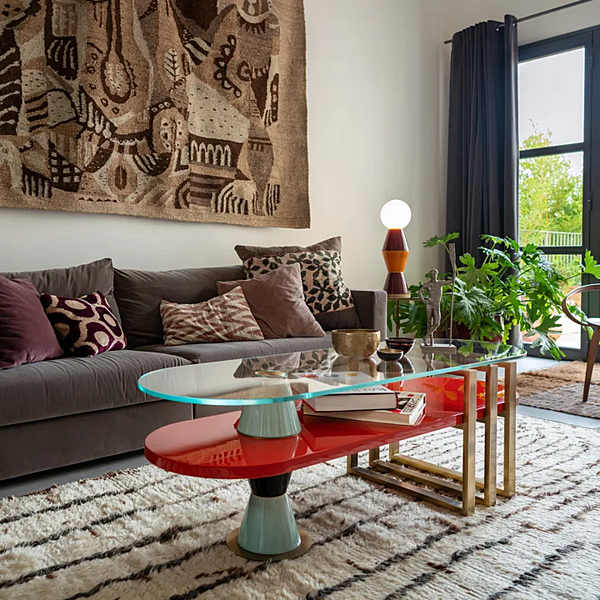 Низкий деревянный журнальный столик овальной формы из коллекции Palm MARIONI 02960 фабрика MARIONI из Италии. Фото №7