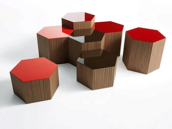 Шестиугольный кофейный стол из массива дерева BROSS 3160 фабрика BROSS из Италии