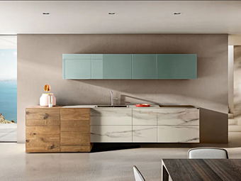 Линейная кухня из мрамора и стекла LAGO 36E8 Xglass 1096 Линейная кухня из мрамора и стекла LAGO 36E8 Xglass 1096 фабрика LAGO из Италии