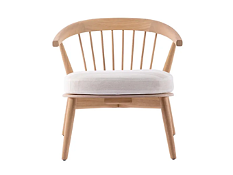 Кресло с подлокотниками из ироко и ткани Cappellini Newood Relax Lido