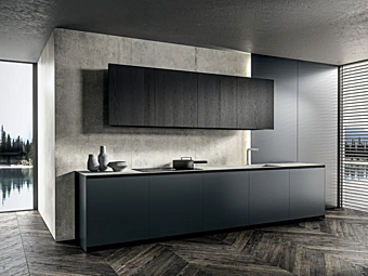 Кухня из дуба и металла с интегрированными ручками MODULNOVA LINEAR фабрика Modulnova из Италии