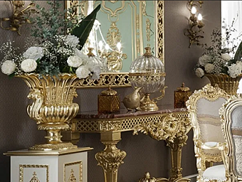 Ваза из стекла с золотыми элементами MODENESE GASTONE 15619 фабрика MODENESE GASTONE из Италии