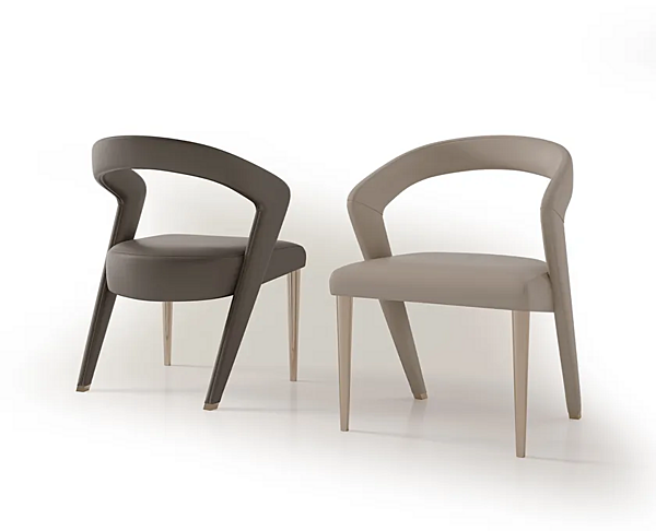 Кресло с обивкой из кожи и подлокотниками BIZZOTTO ITALIA Wave 6060 фабрика Bizzotto Italia из Италии. Фото №1
